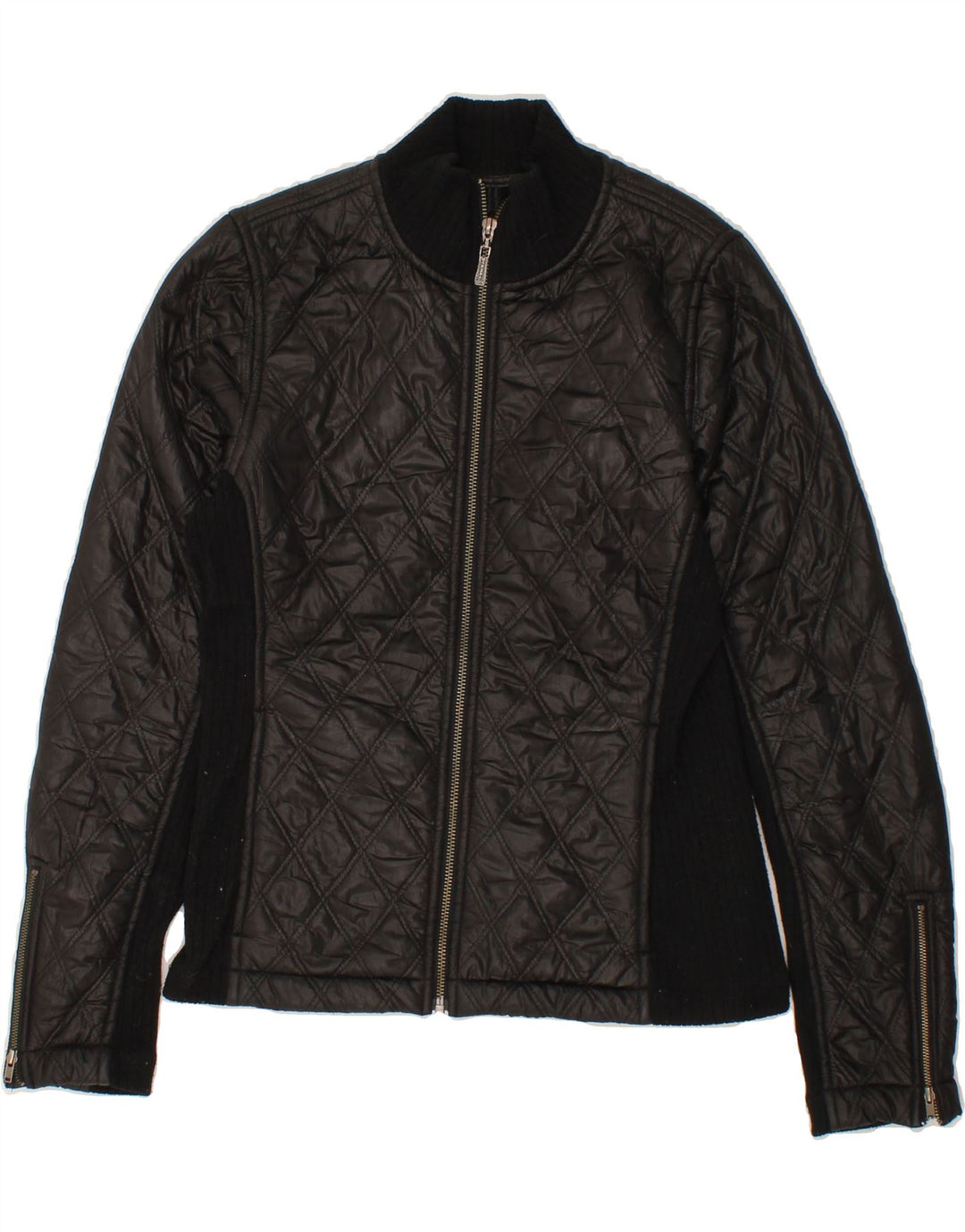 PRANA Womens Quilted Jacket UK 10 Small Black Polyester Vintage Prana and Second-Hand Prana from Messina Hembry 
