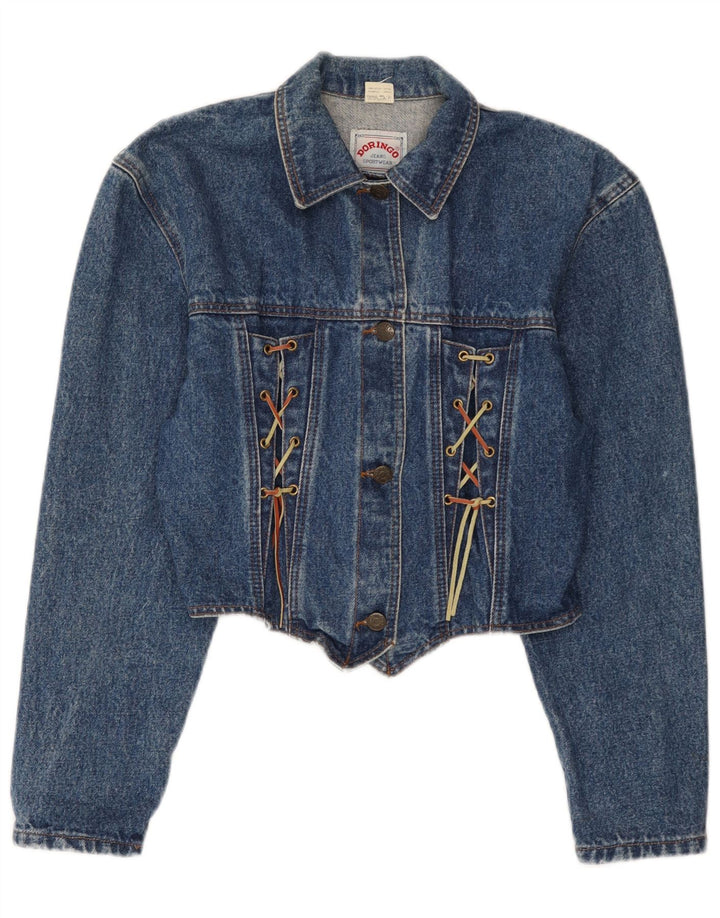 Doringo ženska jakna od kratkog trapera UK 10 Small Blue Cotton