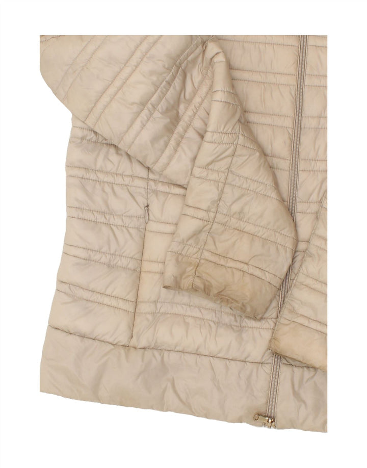 MARELLA Womens Padded Jacket UK 14 Medium Beige Polyamide | Vintage Marella | Thrift | Second-Hand Marella | Used Clothing | Messina Hembry 