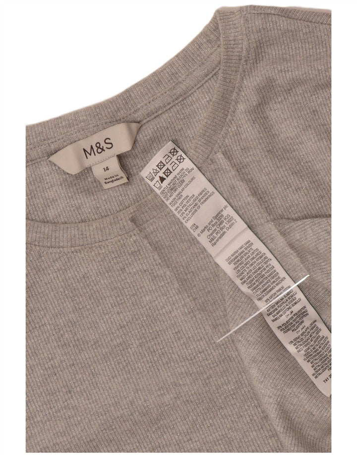 Marks & Spencer ženska majica dugih rukava UK 14 srednje sivi pamuk