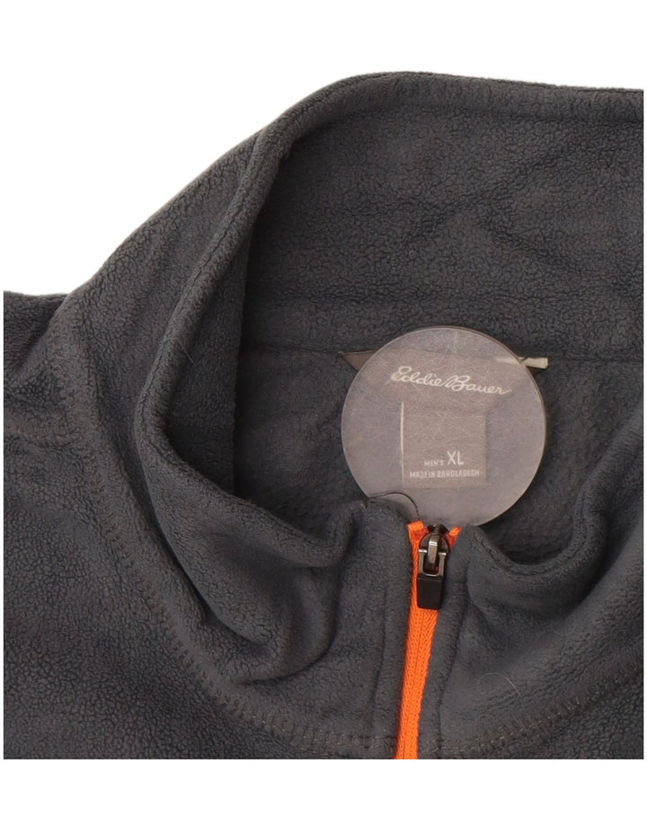 Eddie Bauer muški džemper od flisa s patentnim izrezom XL sivi poliester
