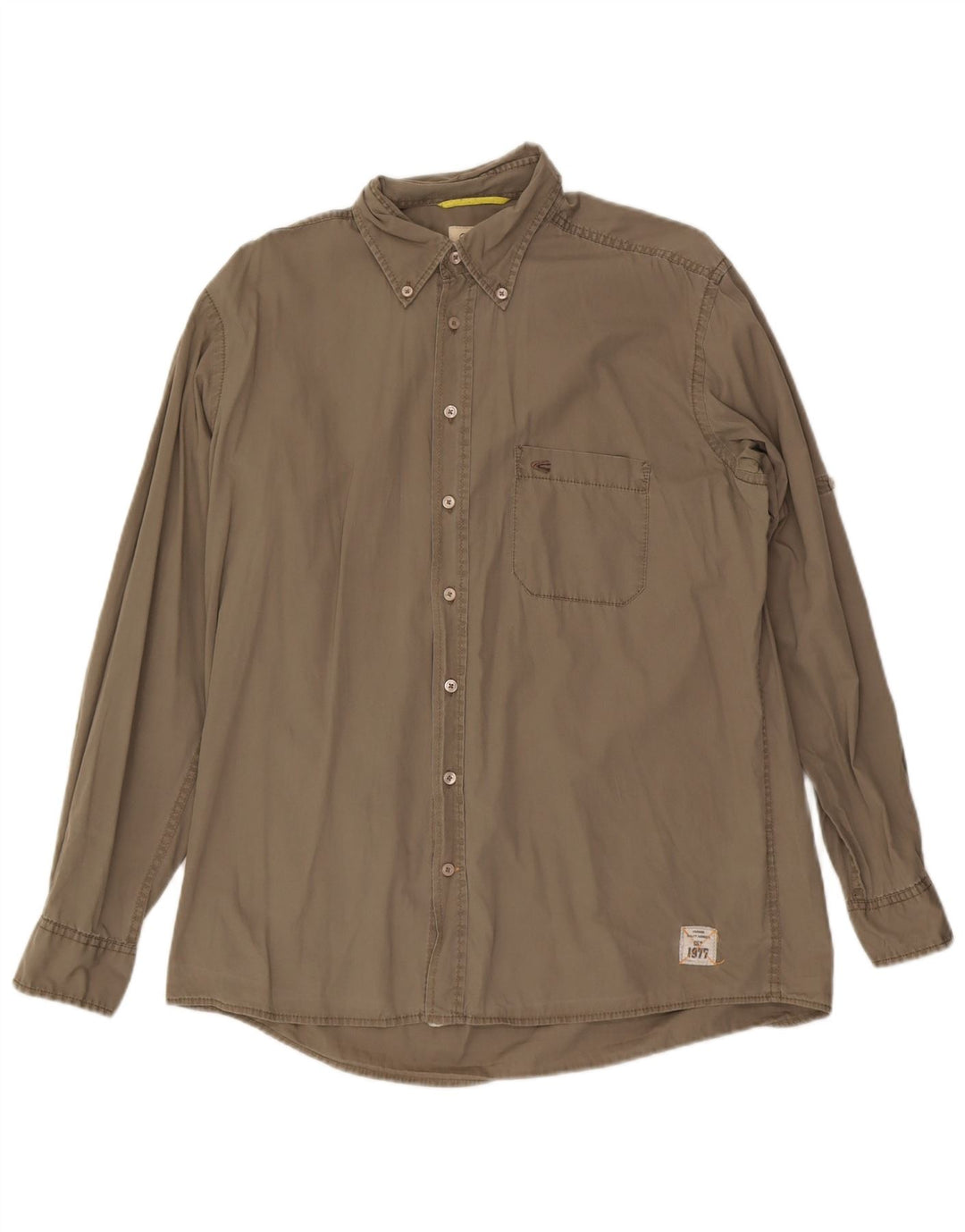 CAMEL ACTIVE Mens Shirt Large Grey Cotton
