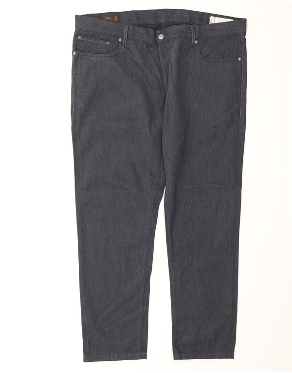 MARLBORO CLASSICS muške ravne ležerne hlače W42 L30 tamnoplavi pamuk