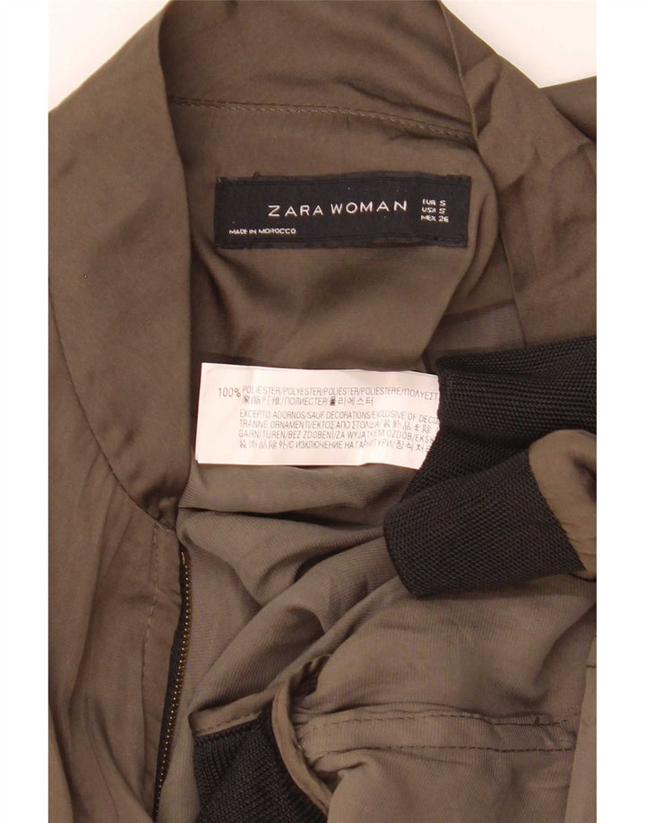 Zara ženska prevelika bomber jakna UK 10 Small kaki poliester u boji