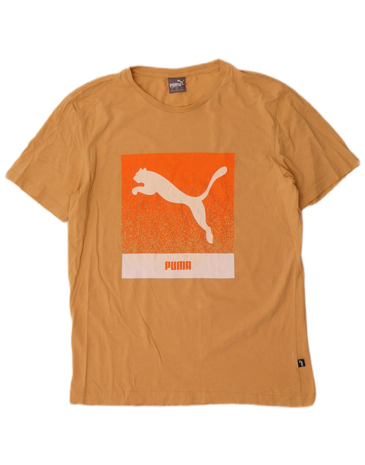 Puma muška majica s grafičkim motivima srednje žuta