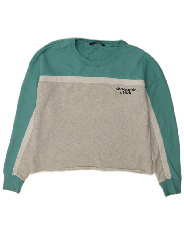 Abercrombie & Fitch Ženska majica s kratkim rukavima UK 10 Small Grey Colourblock