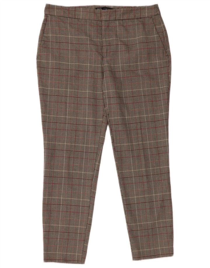 Zara ženske uske chino hlače EU 40 Srednje W30 L27 sive Houndstooth