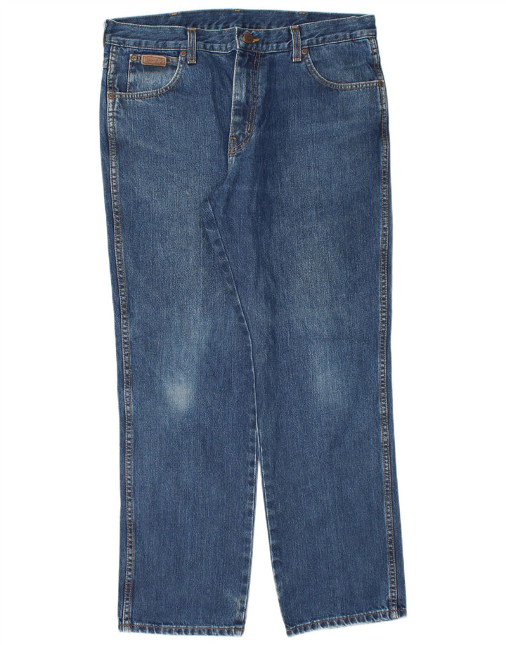 WRANGLER Muške Texas Straight Jeans W36 L30 Plavi pamuk