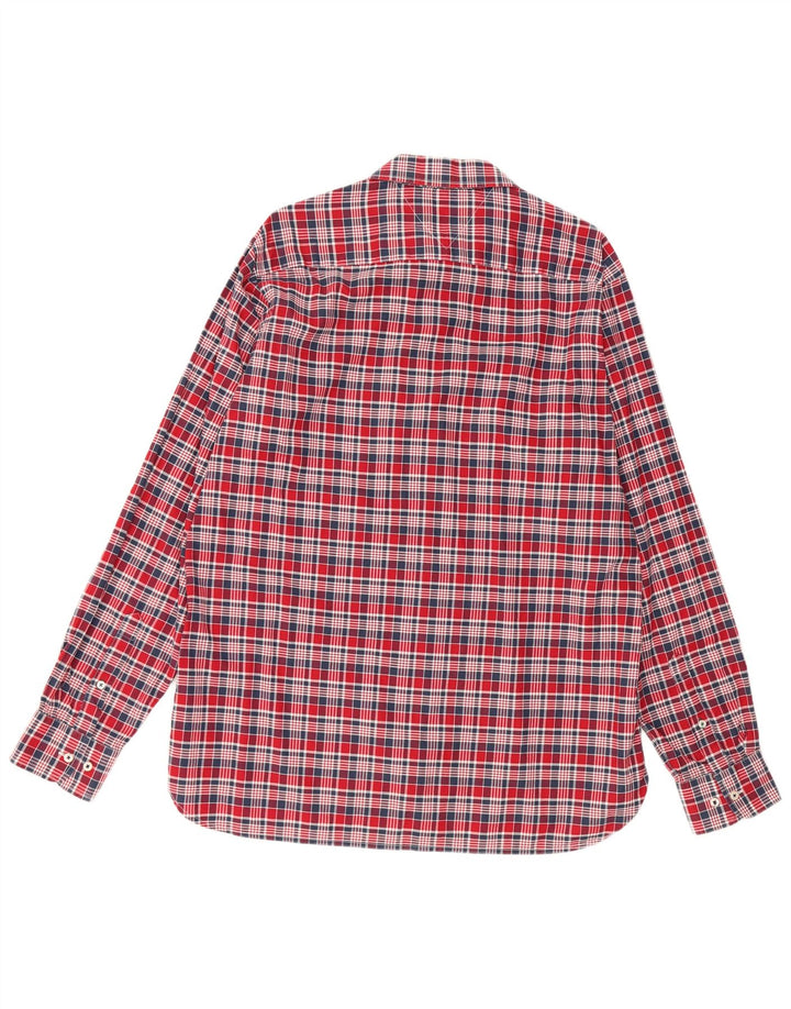 TOMMY HILFIGER Mens Custom Fit Shirt Large Red Check Cotton