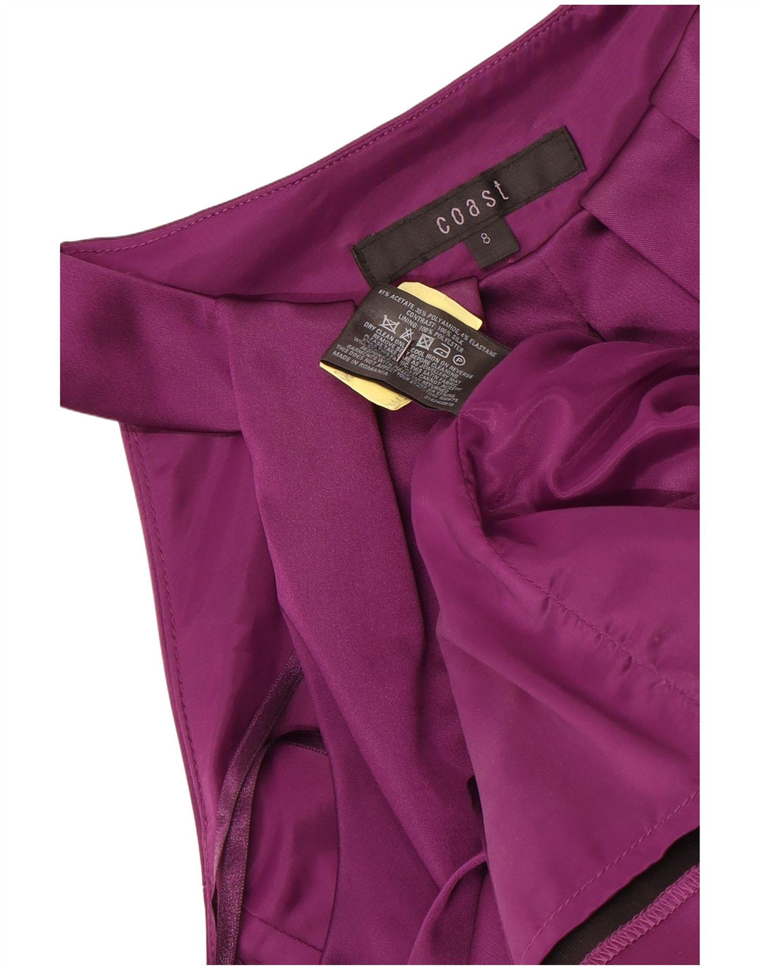 COAST ženska plašt haljina UK 8 Mala kestenjasta acetat