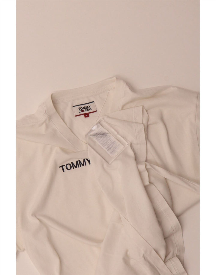 TOMMY HILFIGER Mens Graphic T-Shirt Top Medium White Cotton
