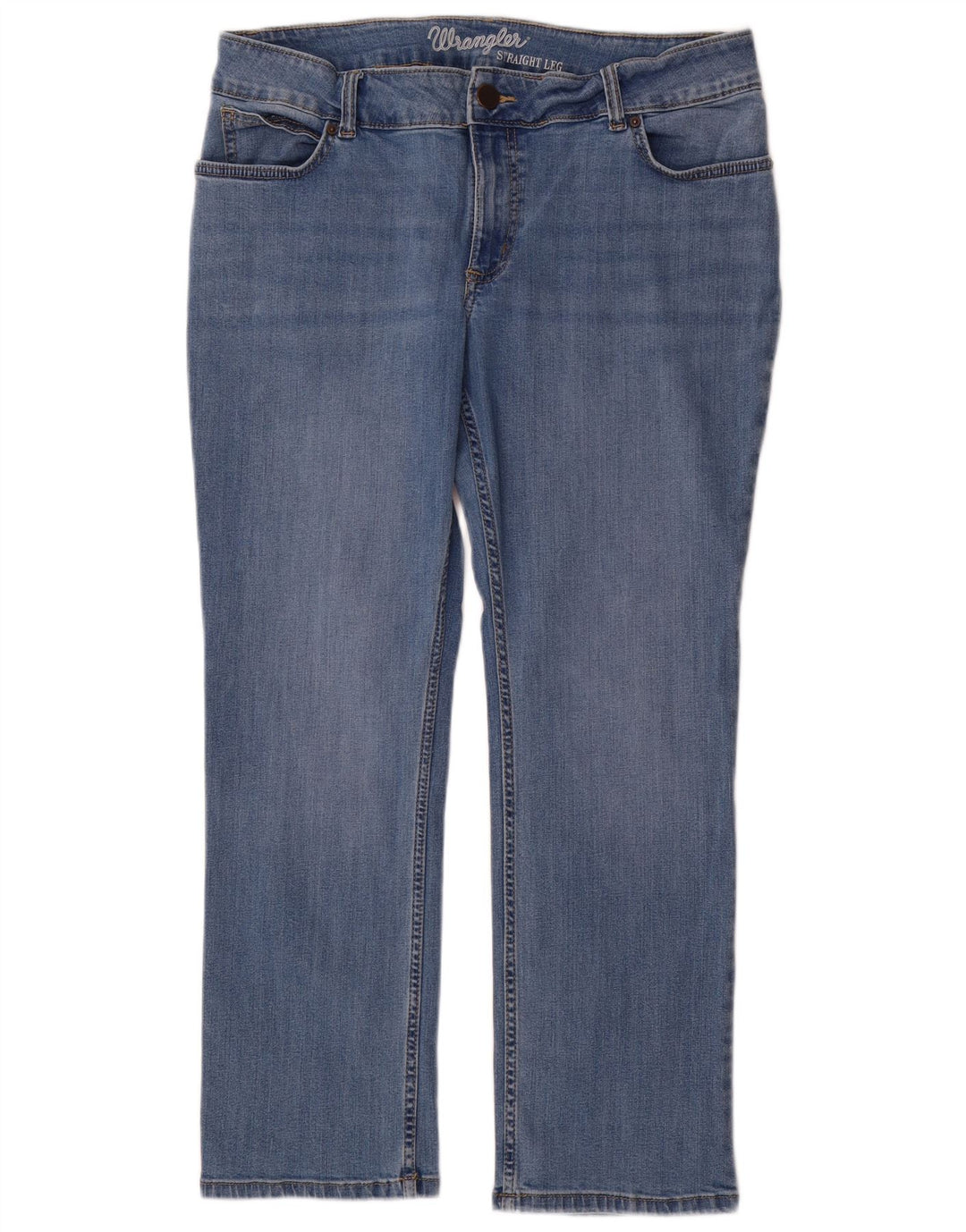 Wrangler ženske ravne traperice W32 L30 plavi pamuk