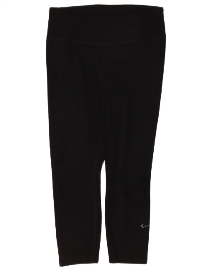 Nike Ženske Dri Fit Capri Leggings UK 12 Srednje crni poliester