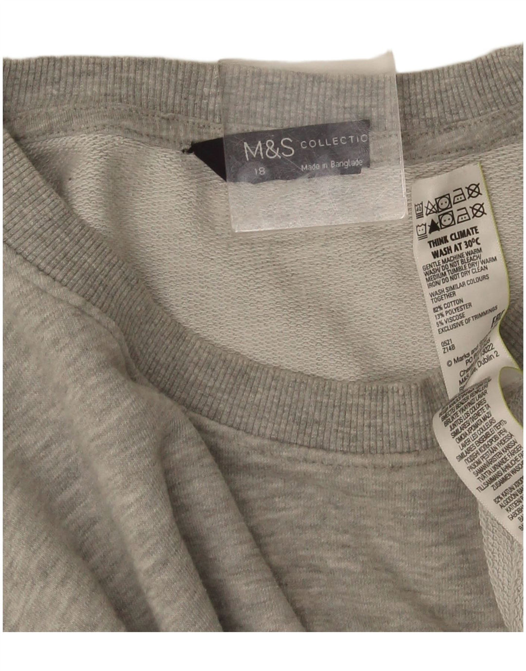 Marks & Spencer ženski džemper prekomjerne majice UK 18 XL sivo s pjegama