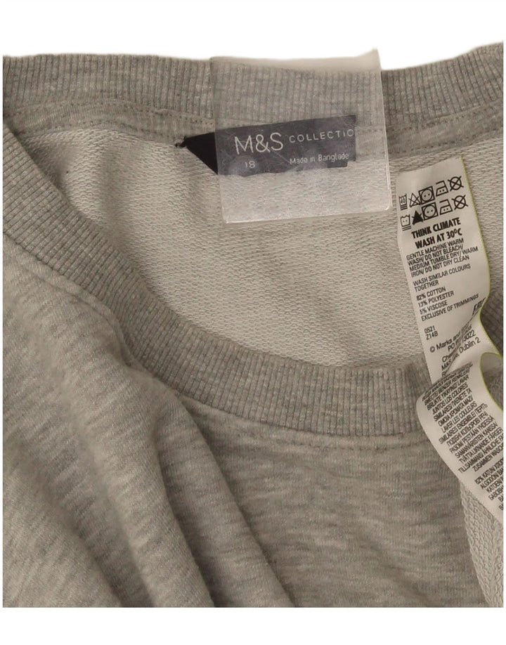 Marks & Spencer ženski džemper prekomjerne majice UK 18 XL sivo s pjegama