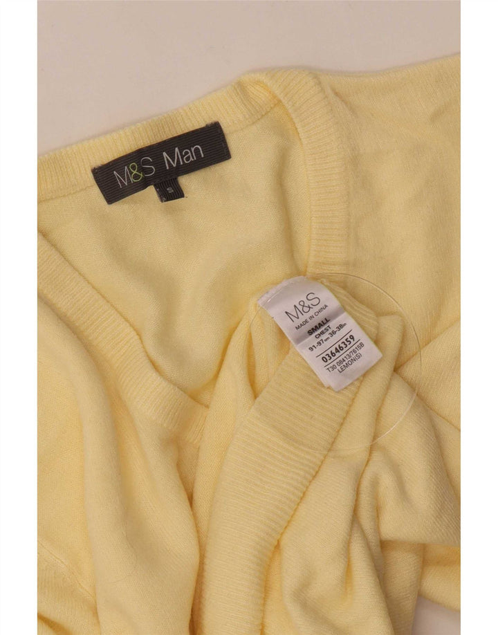 Marks & Spencer muški pulover s V-izrezom, mali žuti akril