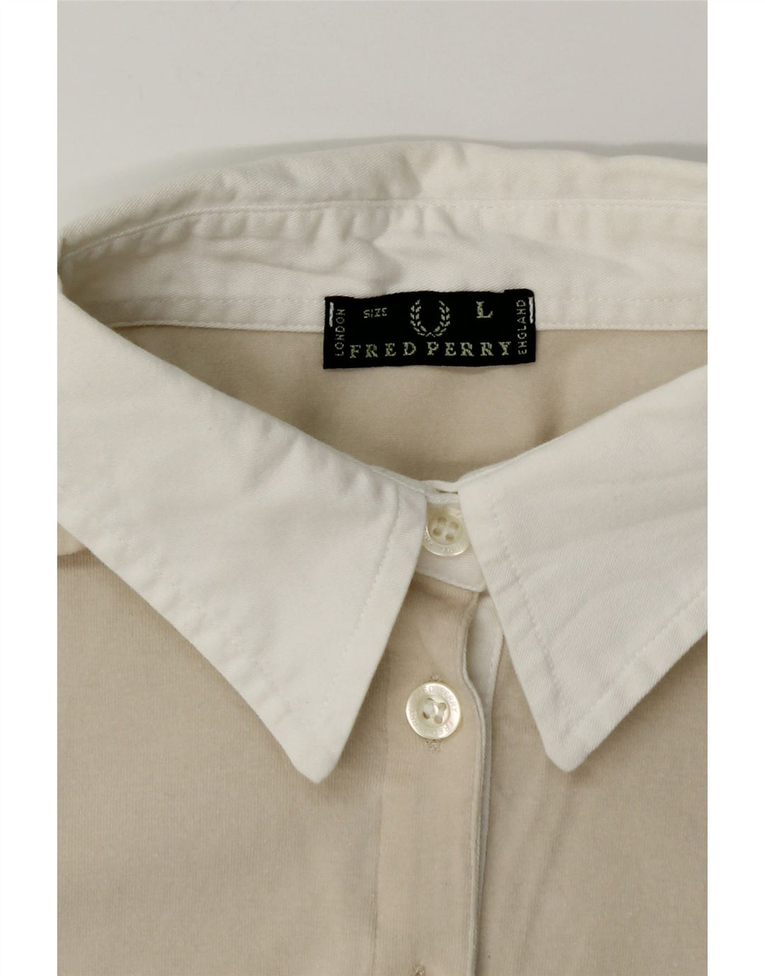 FRED PERRY Ženska majica s 3/4 rukavima UK 14 Velika bež boja