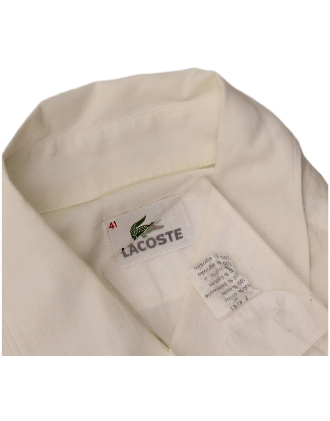 Lacoste muška košulja kratkih rukava, velika bijela pamučna veličina 41