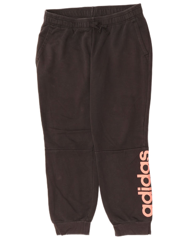 ADIDAS Ženske grafičke trenirke Hlače Joggers UK 20/22 XL crni pamuk