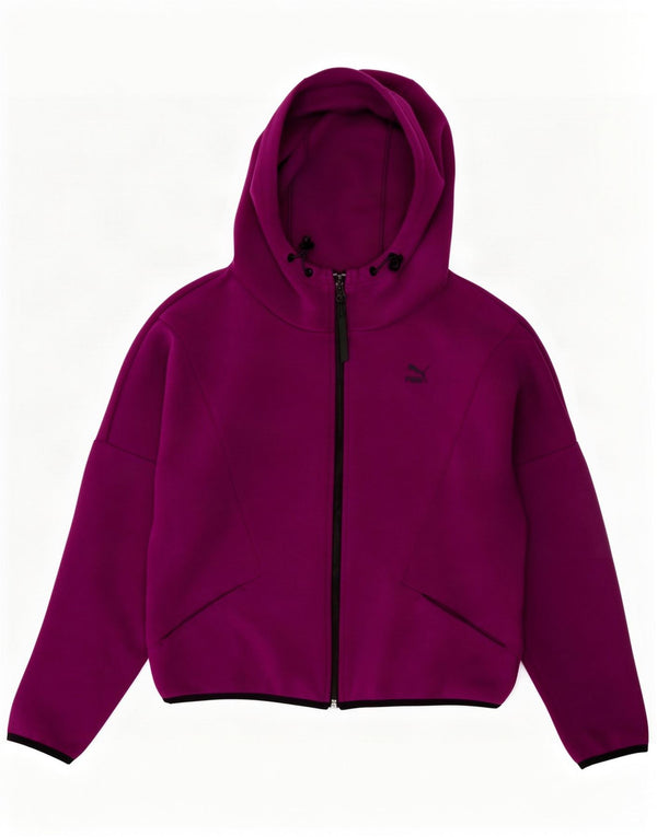 Puma veliki ženski pulover s kapuljačom s patentnim zatvaračem UK 10 Small Purple Cotton