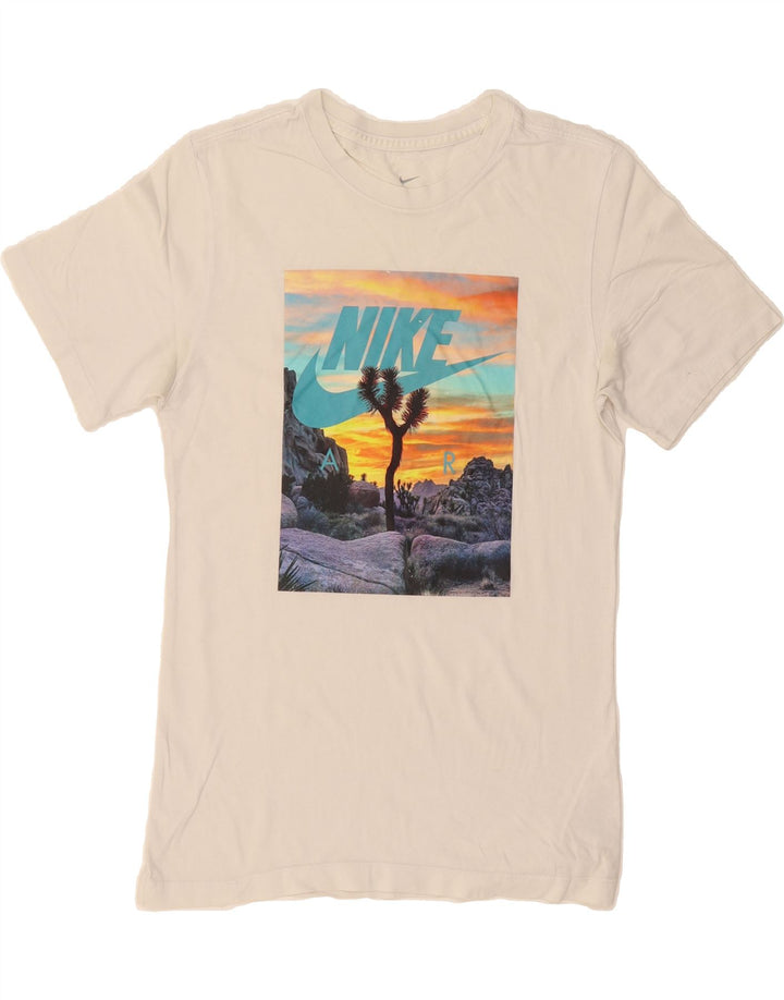 NIKE Mens Graphic T-Shirt Top Small White Cotton Vintage Nike and Second-Hand Nike from Messina Hembry 