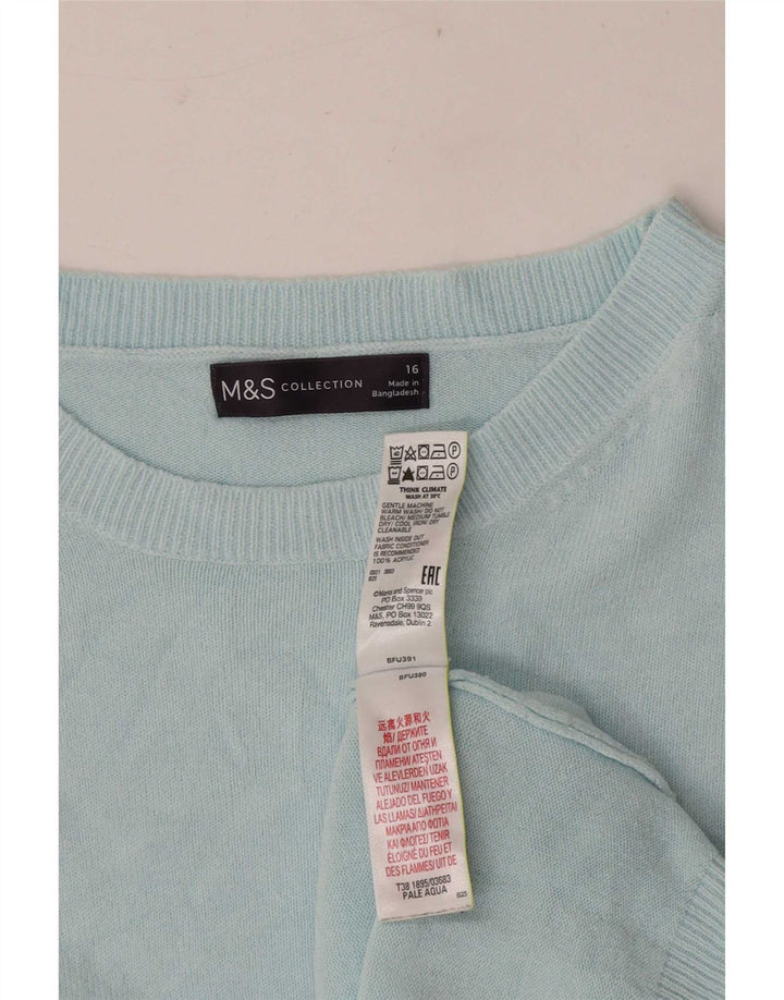 Marks & Spencer ženski džemper s okruglim izrezom UK 16 veliki tirkizni