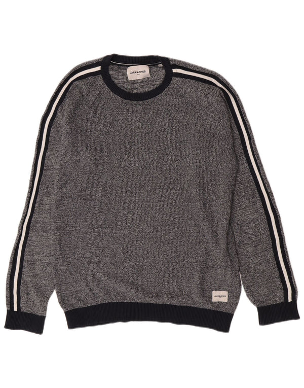 Jack & Jones muški džemper s okruglim izrezom XL tamnoplavi flekasti pamuk