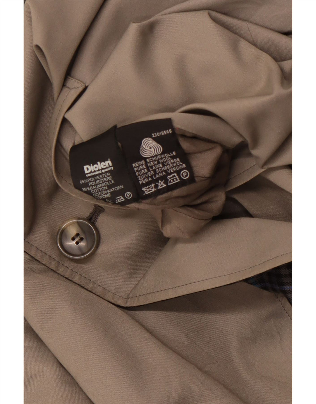 DIOLEN Muški trenč kaput UK 40 veliki sivi karirani poliester