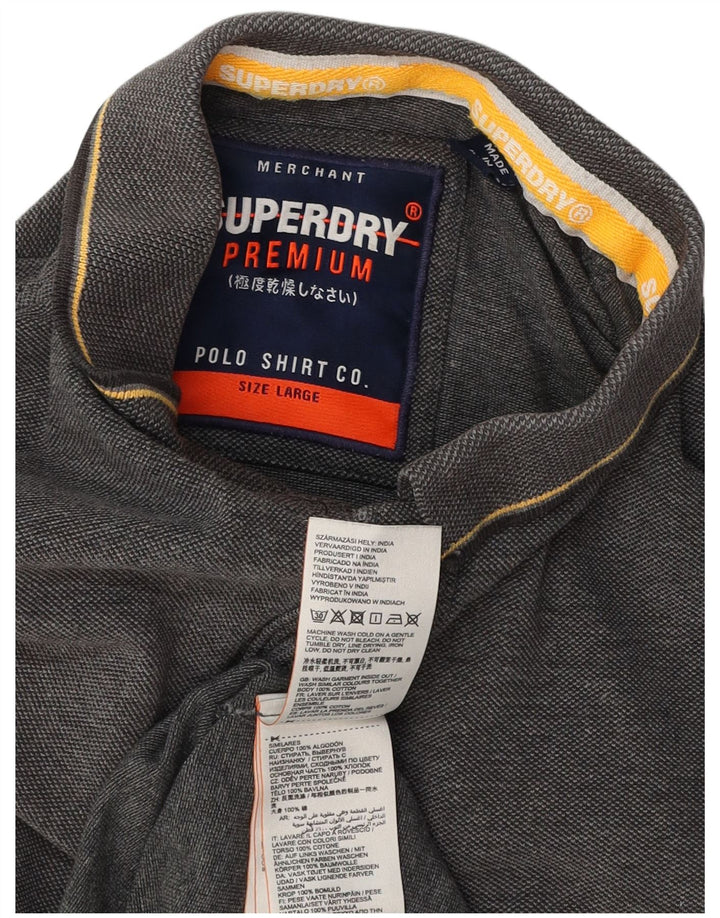 SUPERDRY muška polo majica velika siva pamuk