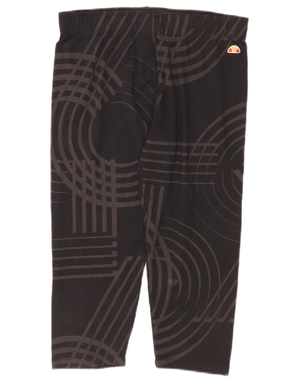 Ellesse ženske Capri tajice UK 12 Srednje crni geometrijski pamuk