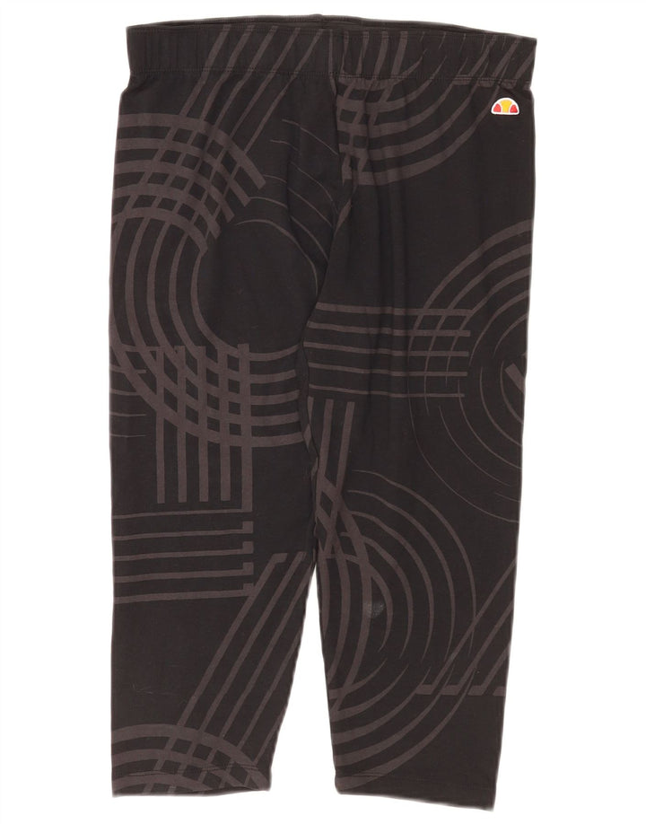 Ellesse ženske Capri tajice UK 12 Srednje crni geometrijski pamuk