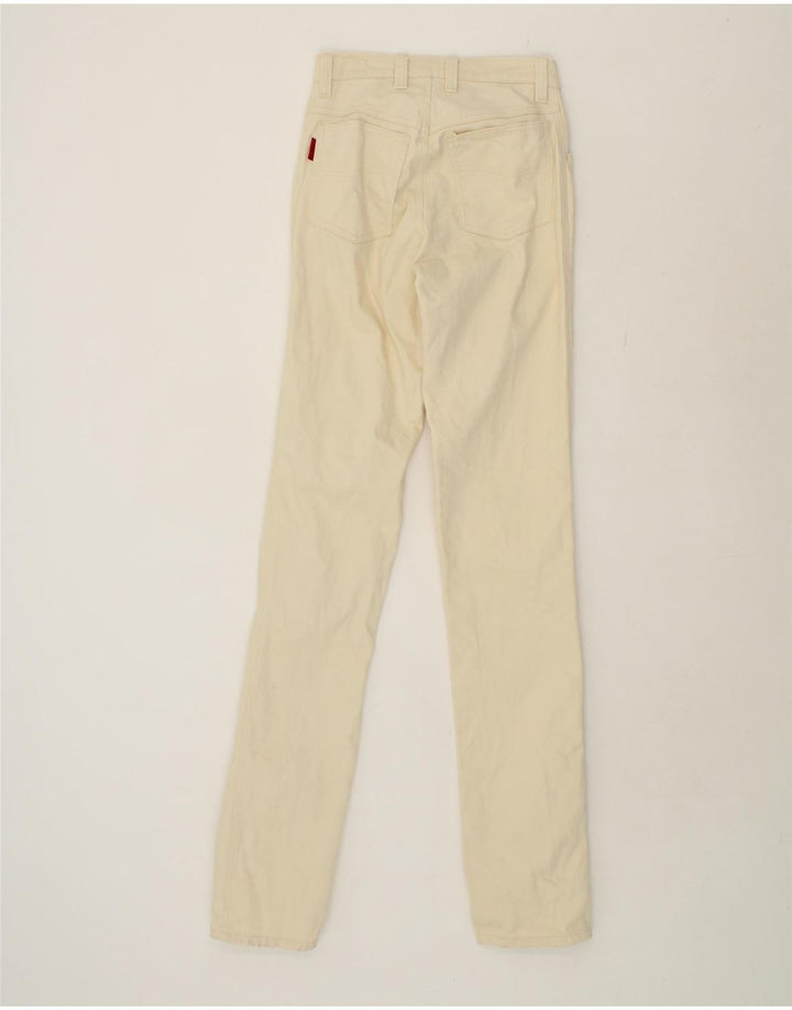 VINTAGE Womens Slim Jeans W24 L36 Off White Cotton Vintage Vintage and Second-Hand Vintage from Messina Hembry 