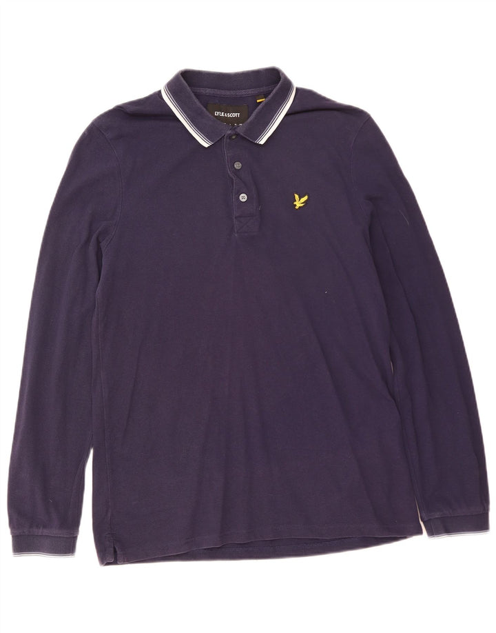 Lyle & Scott muška polo majica dugih rukava srednje tamnoplavi pamuk