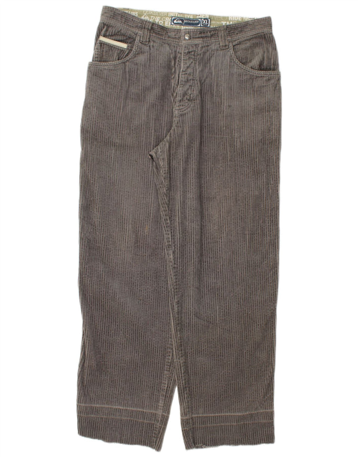 QUIKSILVER Muške ravne hlače od samta XL W36 L32 Sivi pamuk