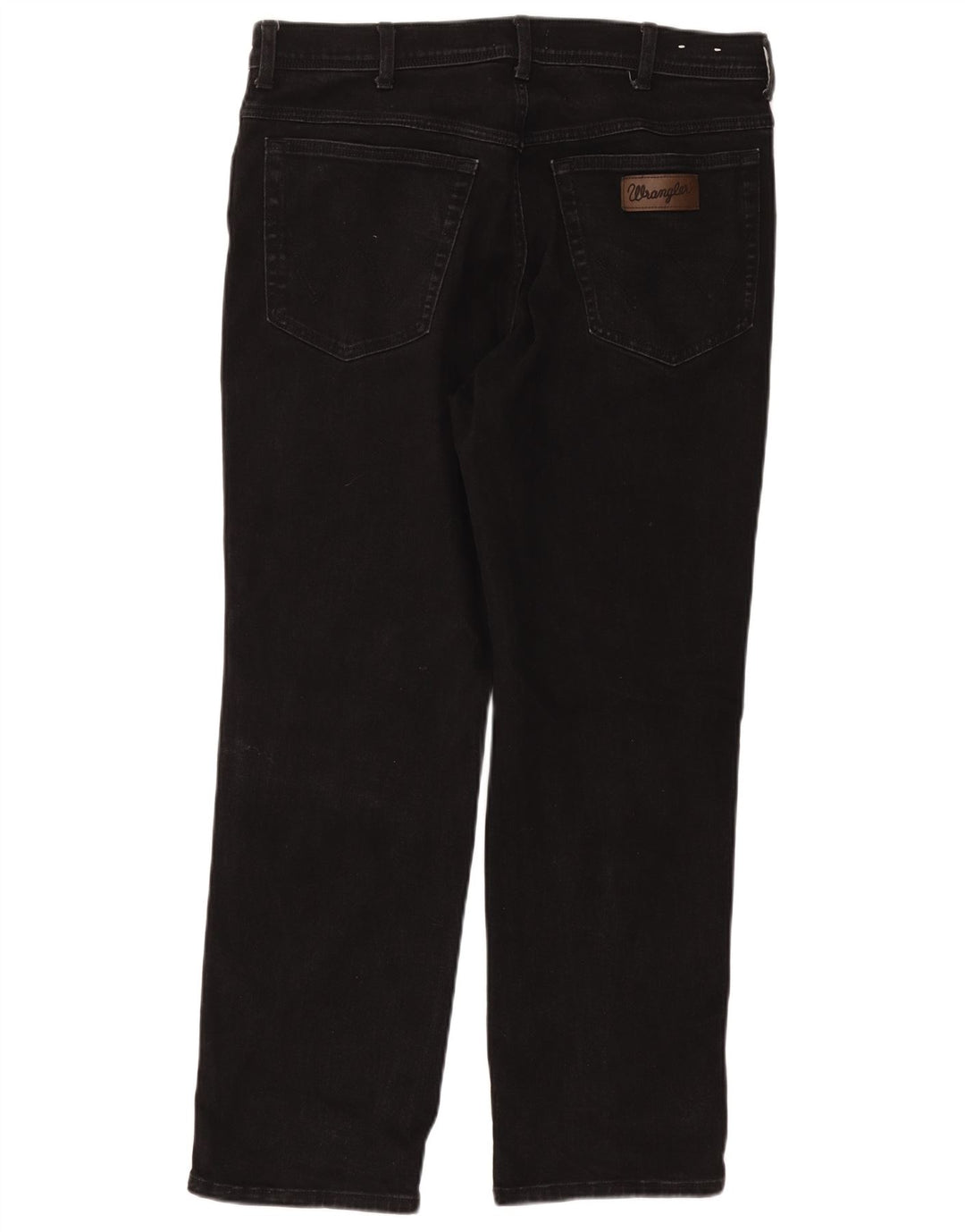 WRANGLER Muške Texas Straight Jeans W38 L30 Crni pamuk