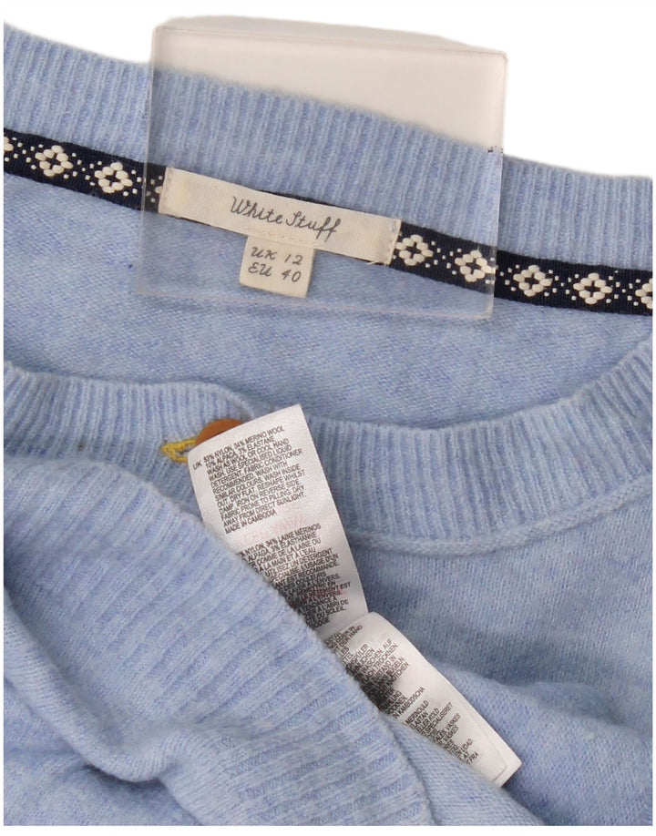 WHITE STUFF Ženski kardigan pulover UK 12 Srednje plavi najlon