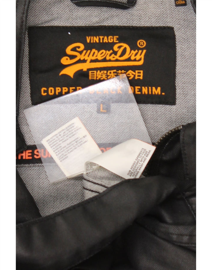 SUPERDRY muška traper jakna UK 40 veliki crni pamuk