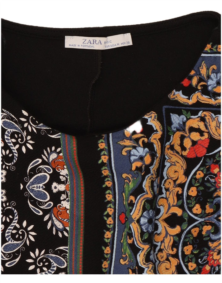 Zara ženska kaftan haljina 3/4 rukava UK 12 srednje crna patchwork