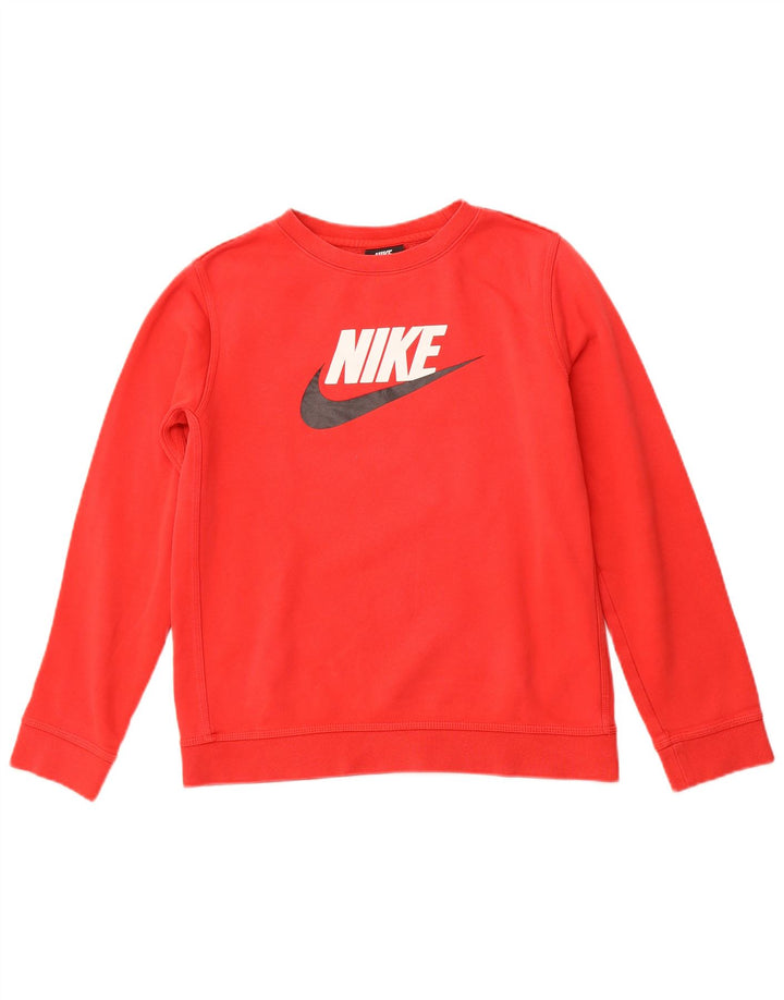 NIKE Boys Graphic Sweatshirt Džemper 13-14 godina XL crveni pamuk