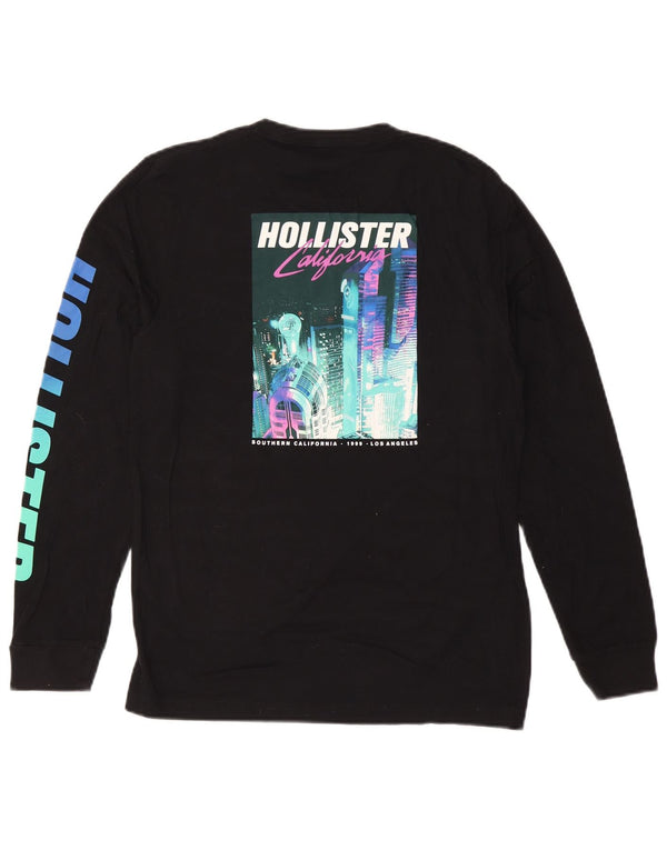 HOLLISTER Ženska majica dugih rukava s grafikama UK 10 Mala crna pamuk