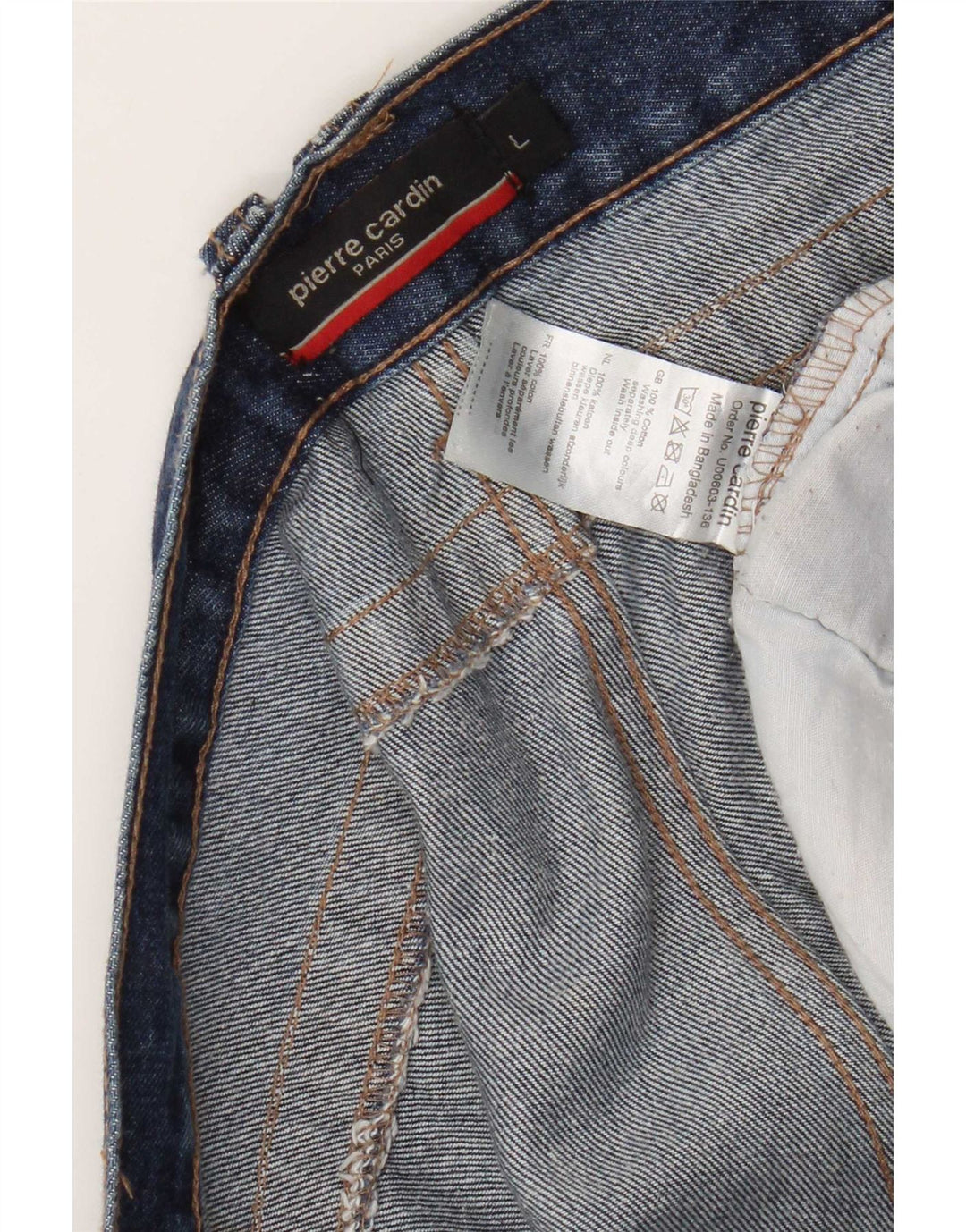 Pierre Cardin muške traper kratke hlače Large W36 plavi pamuk