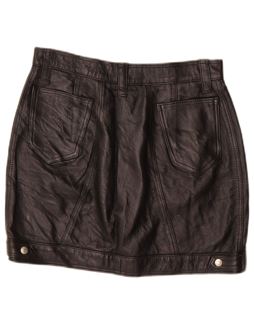 Vintage ženska mini kožna suknja W26 Mala crna