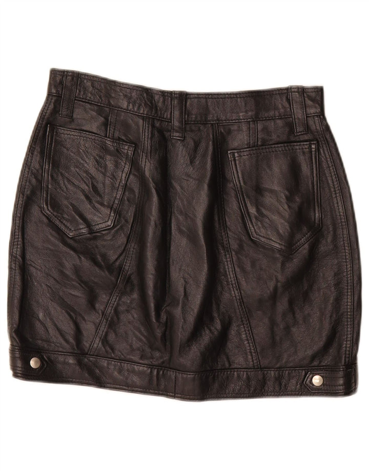 Vintage ženska mini kožna suknja W26 Mala crna