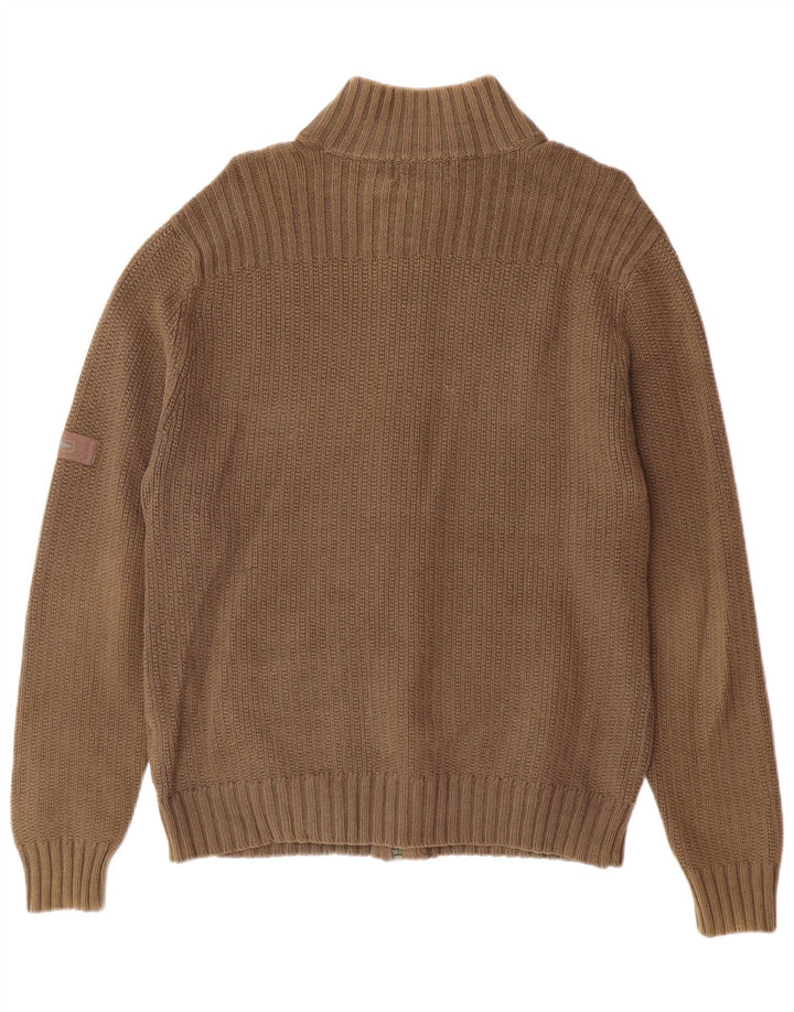 MARKS & SPENCER Muški plavi Harbor kardigan džemper srednje veličine kaki pamuk