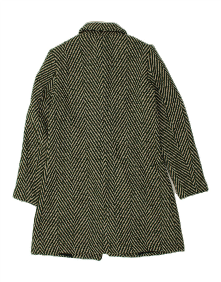 DESIGUAL Womens Overcoat EU 38 Medium Grey Herringbone Wool Vintage Desigual and Second-Hand Desigual from Messina Hembry 