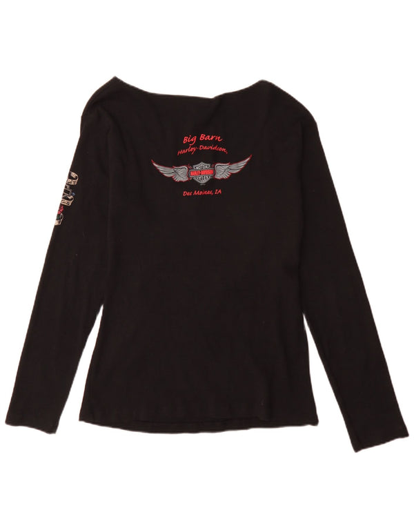 Harley Davidson ženska majica dugih rukava s grafikom UK 18 XL crni pamuk