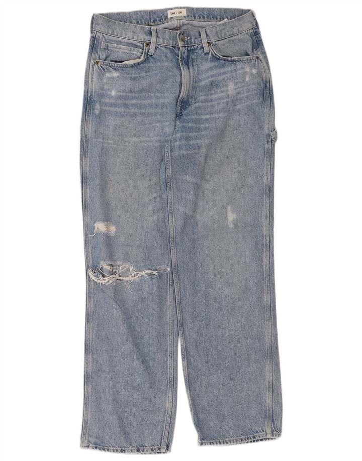 LEE Ženske H&M isprekidane ravne traperice US 6 srednje W32 L30 plave