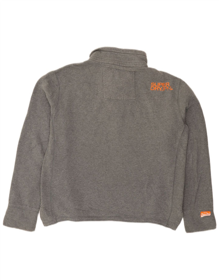 Superdry muška majica s dugmadima i izrezom, srednje sivi pamuk
