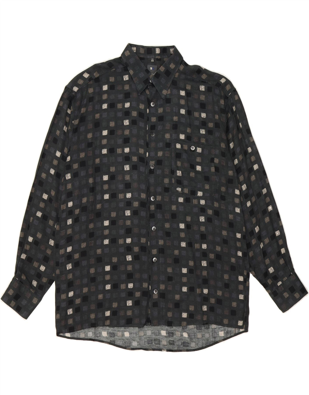 CASA MODA Mens Shirt Size 41/42 Large Grey Geometric Vintage Casa Moda and Second-Hand Casa Moda from Messina Hembry 