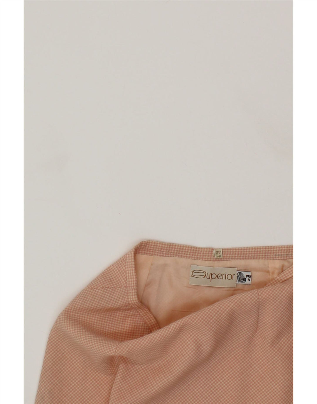 SUPERIOR Womens Mini Skirt IT 40 Small W26  Pink Houndstooth Wool Vintage Superior and Second-Hand Superior from Messina Hembry 